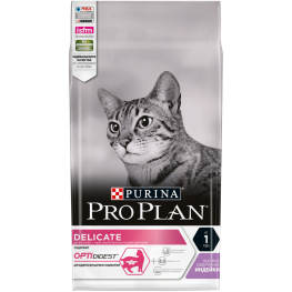 ПРО ПЛАН Сухой корм Purina Pro Plan для кошек с чувствительным пищеварением и привередливых к еде, с индейкой